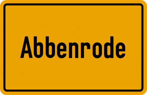 Ortsschild Abbenrode, Kreis Braunschweig