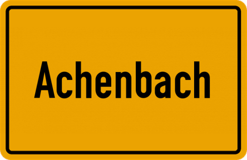Ortsschild Achenbach, Kreis Biedenkopf