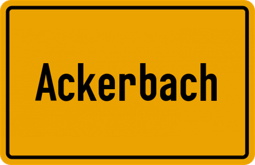 Ortsschild Ackerbach