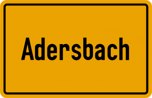 Ortsschild Adersbach