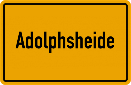 Ortsschild Adolphsheide