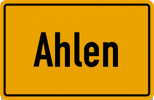 Ortsschild Ahlen, Westfalen