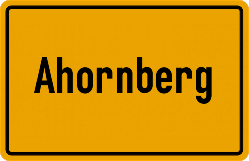 Ortsschild Ahornberg, Oberfranken