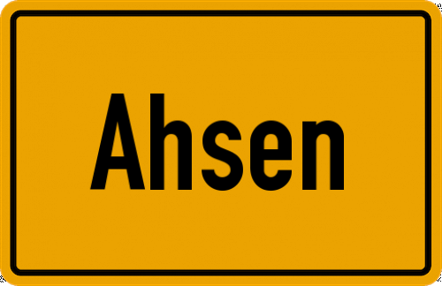 Ortsschild Ahsen, Kreis Recklinghausen