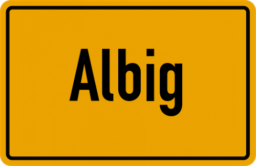 Ortsschild Albig