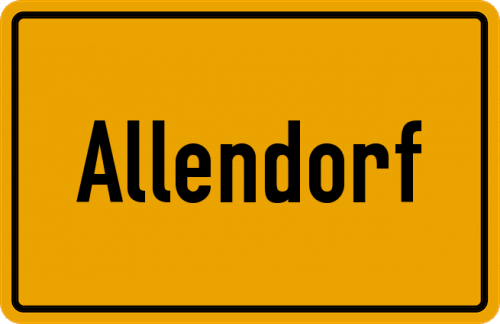 Ortsschild Allendorf, Kreis Hersfeld