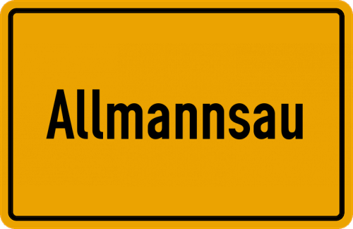 Ortsschild Allmannsau, Oberbayern