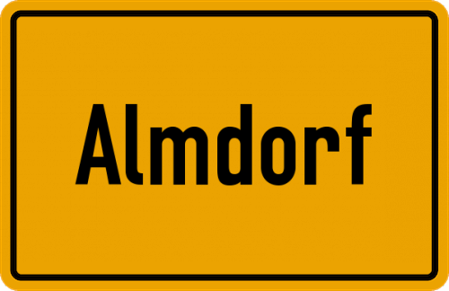Ortsschild Almdorf