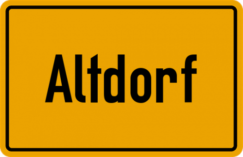 Ortsschild Altdorf, Pfalz