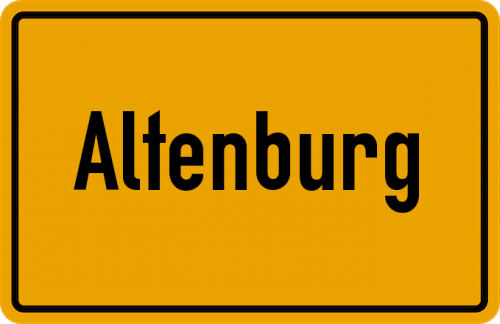 Ortsschild Altenburg, Thüringen