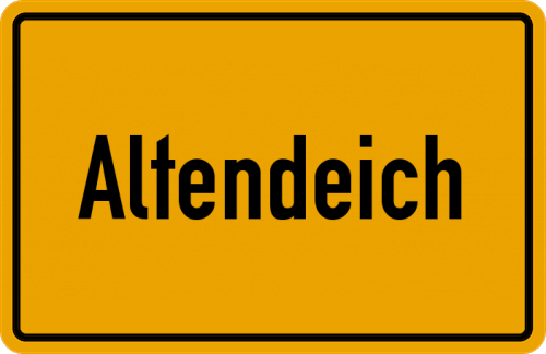 Ortsschild Altendeich, Gemeinde Vollerwiek
