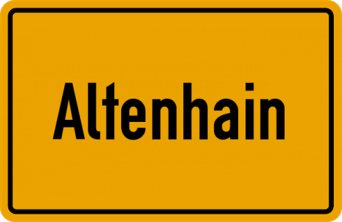 Ortsschild Altenhain, Taunus