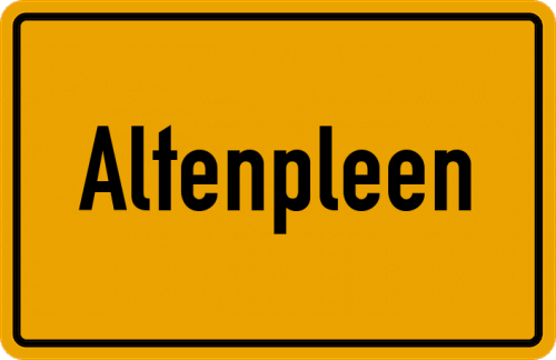 Ortsschild Altenpleen