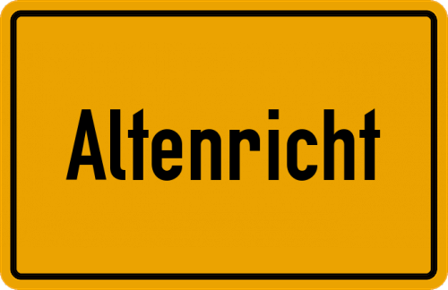 Ortsschild Altenricht, Oberpfalz