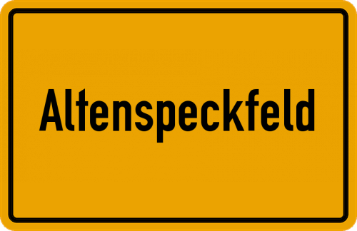Ortsschild Altenspeckfeld