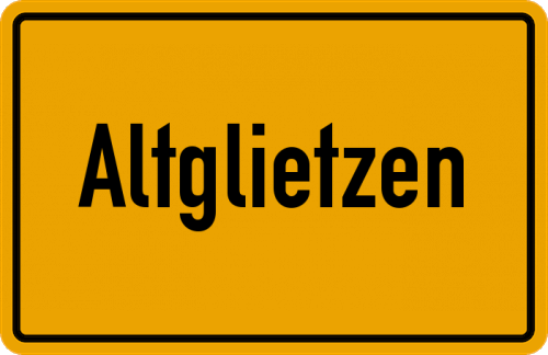 Ortsschild Altglietzen