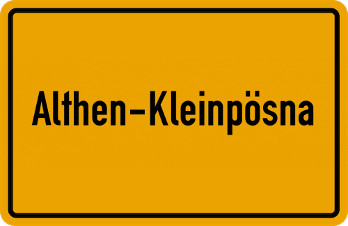 Ortsschild Althen-Kleinpösna