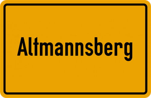 Ortsschild Altmannsberg, Oberpfalz