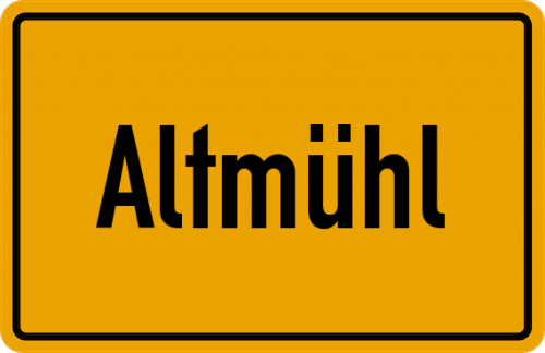 Ortsschild Altmühl, Gemeinde Selk