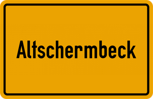Ortsschild Altschermbeck, Niederrhein