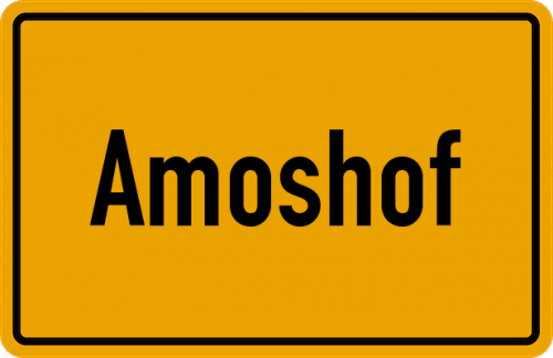 Ortsschild Amoshof, Kreis Kaiserslautern