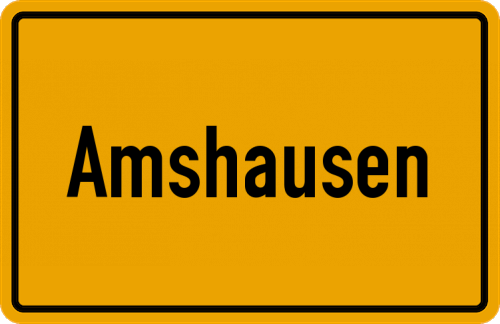 Ortsschild Amshausen