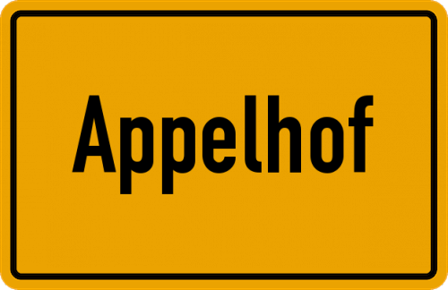 Ortsschild Appelhof