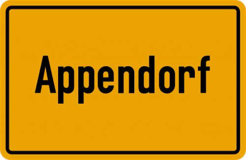 Ortsschild Appendorf, Unterfranken