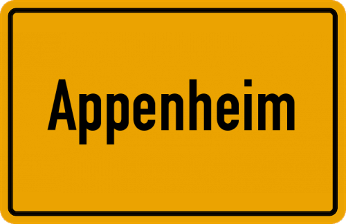 Ortsschild Appenheim, Rheinhessen