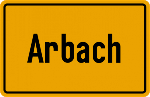 Ortsschild Arbach