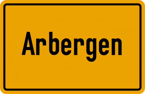 Ortsschild Arbergen