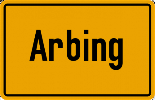 Ortsschild Arbing, Kreis Altötting