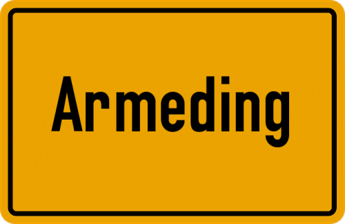 Ortsschild Armeding, Niederbayern;Armeding bei Simbach am Inn