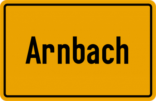 Ortsschild Arnbach, Kreis Dachau
