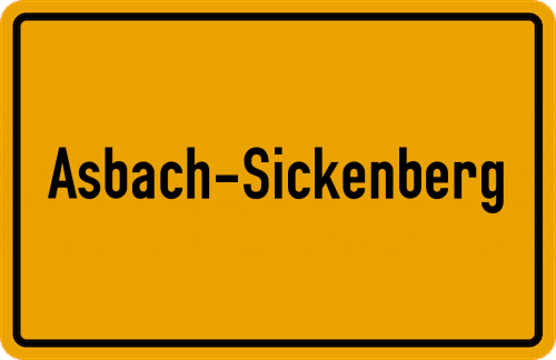 Ortsschild Asbach-Sickenberg