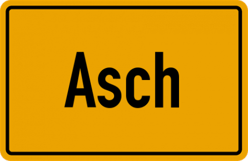 Ortsschild Asch, Kreis Neu-Ulm
