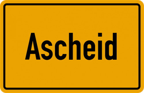 Ortsschild Ascheid, Westerwald