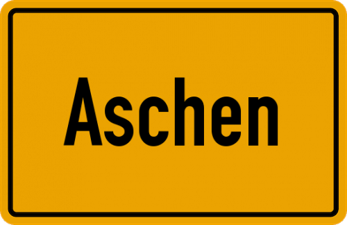 Ortsschild Aschen, Teutoburgerwald;Aschen, Kreis Osnabrück