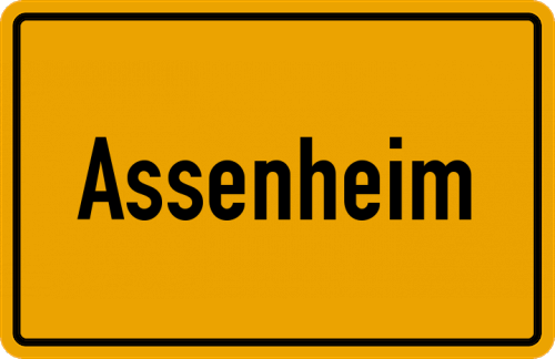 Ortsschild Assenheim, Hessen