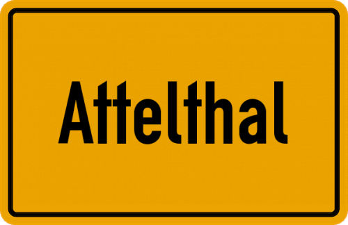 Ortsschild Attelthal