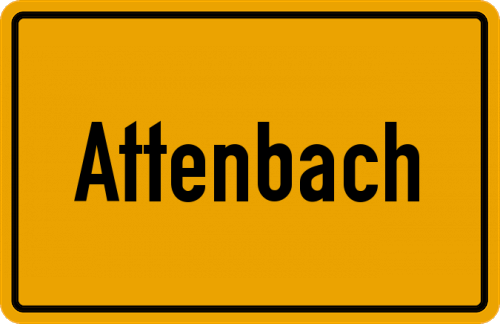 Ortsschild Attenbach