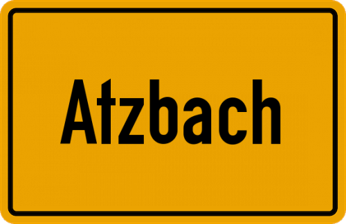 Ortsschild Atzbach, Hessen