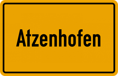 Ortsschild Atzenhofen, Mittelfranken