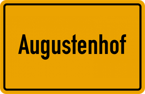 Ortsschild Augustenhof, Holstein
