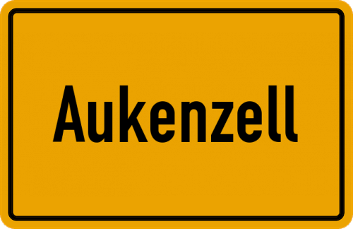 Ortsschild Aukenzell, Oberpfalz