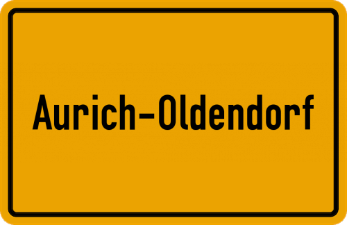 Ortsschild Aurich-Oldendorf