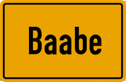 Ortsschild Baabe, Ostseebad