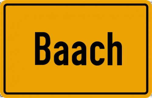Ortsschild Baach