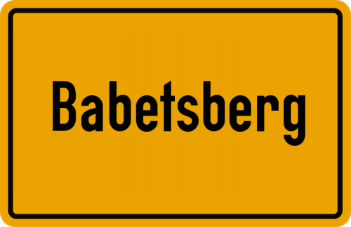 Ortsschild Babetsberg
