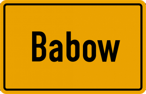 Ortsschild Babow